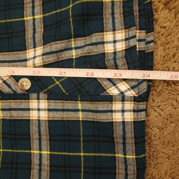 Croft & Barrow Petite XS Long Sleeve Button Shirt Plaid Shirt Dark Teal - Picture 6 of 8